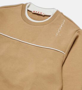 Lined-details Crewneck Sweatshirt