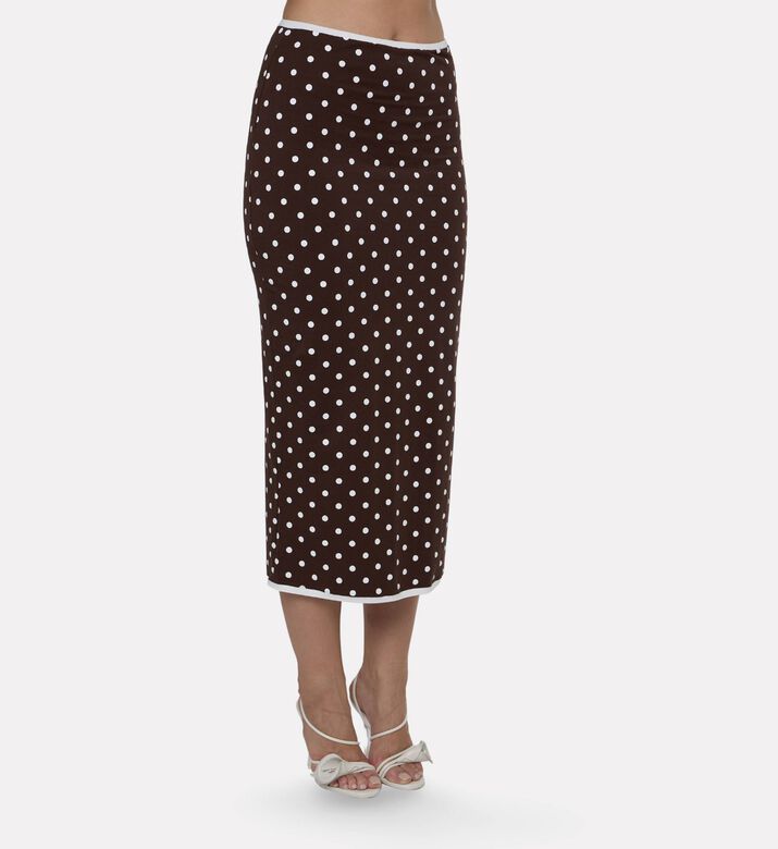 Rowen Rose All-over Polka-dot Maxi Skirt, Model View