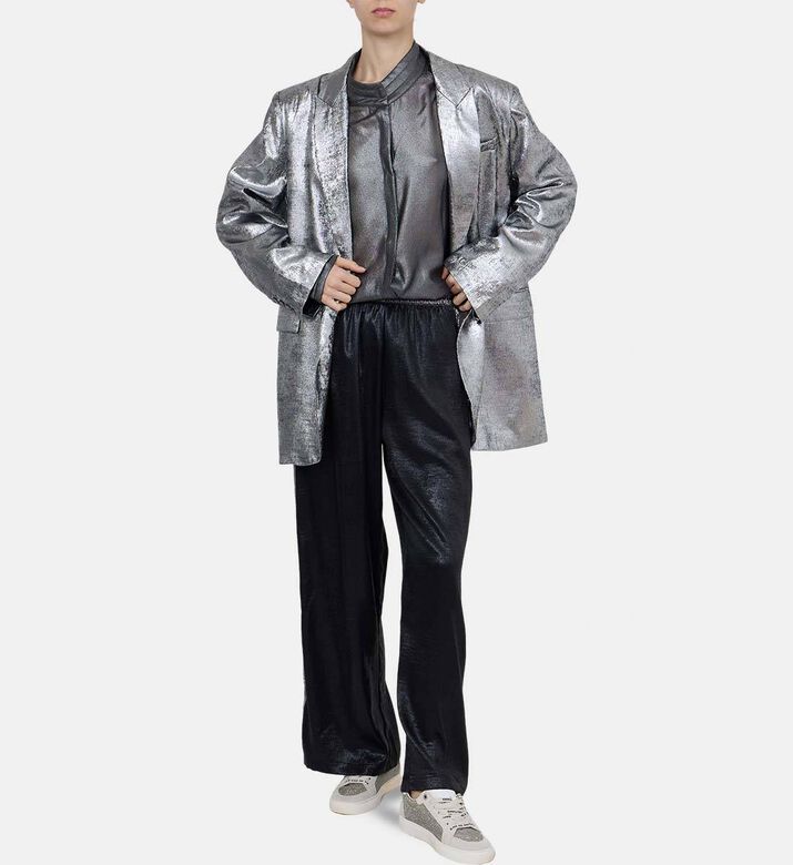 Metallic-effect Single-breasted Jacket