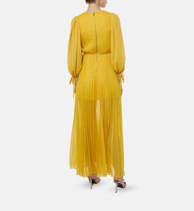 Alice and Olivia Pleats-detail Long-sleeve Flared Dress, Model View Alice and Olivia Pleats-detail Long-sleeve Flared Dress, Model View