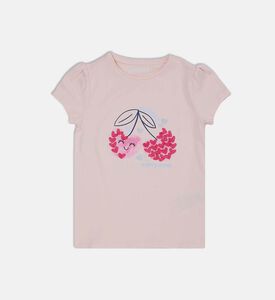 تيشيرت بأكمام منفوشة بطبعة كرز