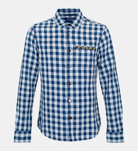 Checked Beaded-pocket Shirt
