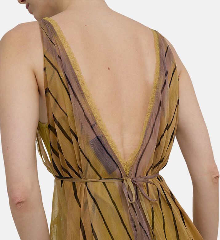 Abstract-print Sleeveless V-neck Maxi Dress