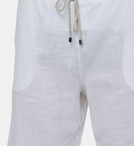 Linen Blend Elastic Waist Shorts