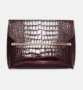 Strathberry Stylist Embossed Croc Crossbody Bag, Burgundy, Packshot View