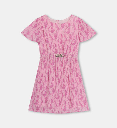 Empire Pleated Patterned Dress