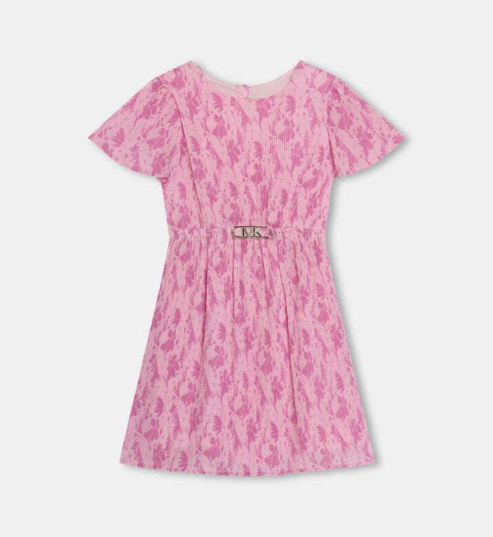 Empire Pleated Patterned Dress