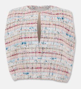 Blue For Burgundy Muli-colored Tweed Cropped Gilet, Packshot View