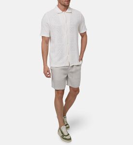 Les Deux Knit Button Closure Short-sleeve Polo, White, Xl, Model View
