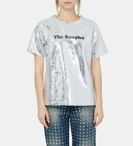 تيشيرت بطبعة شعار مطرز بترتر