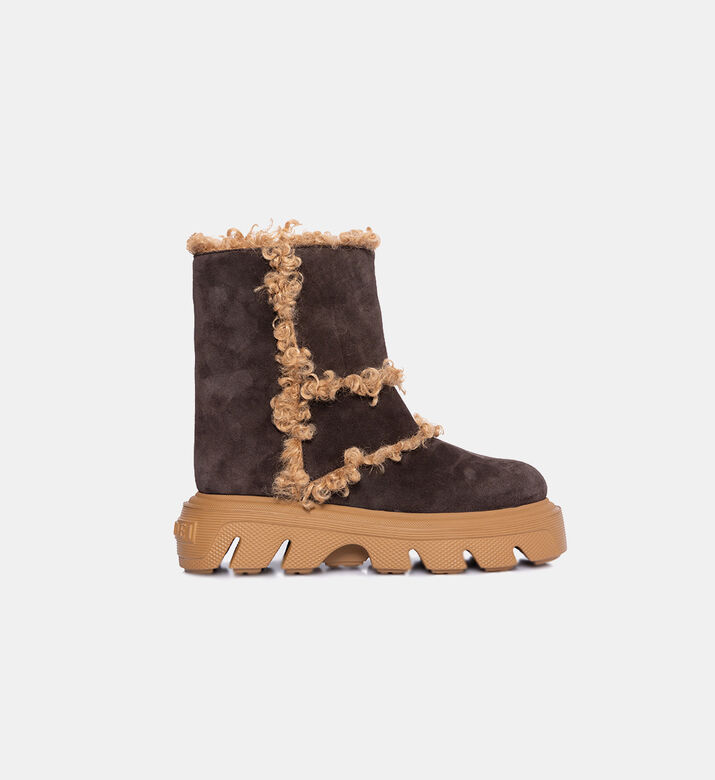 Suede Ankle Platform Boots