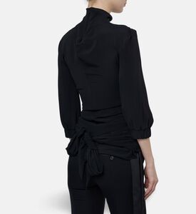 The Attico Asymmetrical Ruched Top, Model View