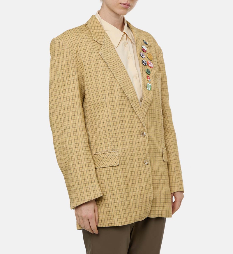 Plaid Single-breasted Blazer