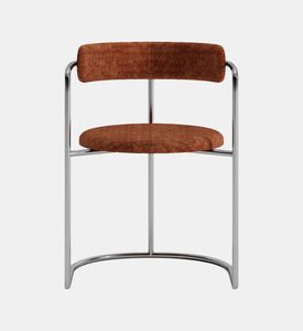 Home Deco and More Stainless Steel Round-seat Chair, Brown, Packshot View