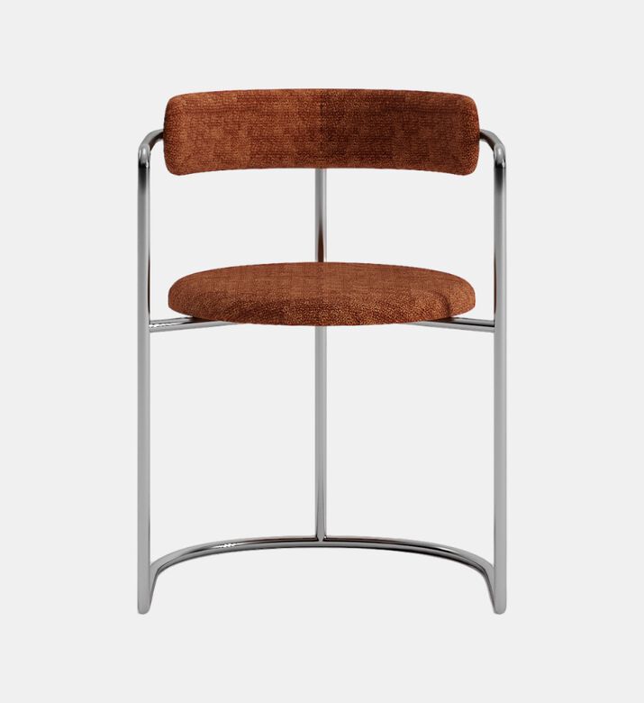 Home Deco and More Stainless Steel Round-seat Chair, Brown, Packshot View Home Deco and More Stainless Steel Round-seat Chair, Brown, Packshot View