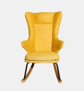 Home Deco and More Dolly Ash Wood Steel Rocking Chair, Mustard, Packshot View