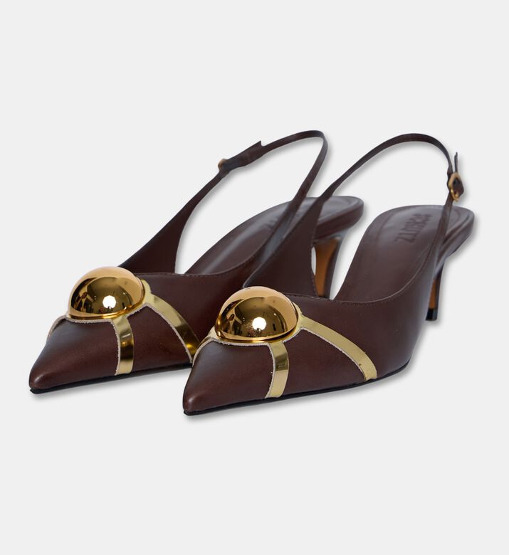 Schutz Sphere-detail Slingback Pump, Brown, Eu-40, Packshot View