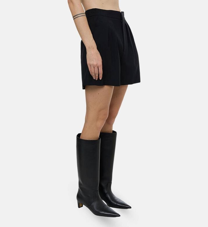 Edward Achour Paris Wide-leg Tailored Shorts, Model View Edward Achour Paris Wide-leg Tailored Shorts, Model View