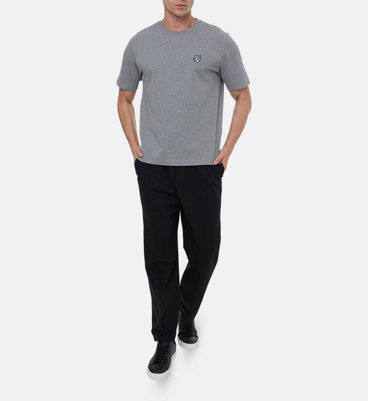 Maison Kitsune Casual Fox-embroidery T-shirt, Grey, Xl, Model View