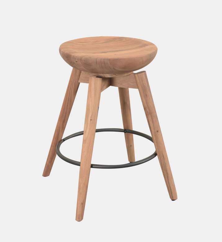Home Deco and More Acacia Spoon Counter Bar Stool, Packshot View Home Deco and More Acacia Spoon Counter Bar Stool, Packshot View