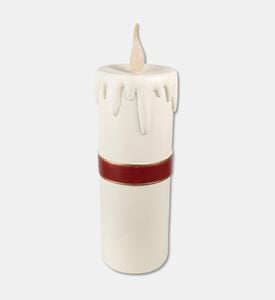 Clayre & Eef Candle With Led 3xaa, White, 18x20-cm, Packshot View
