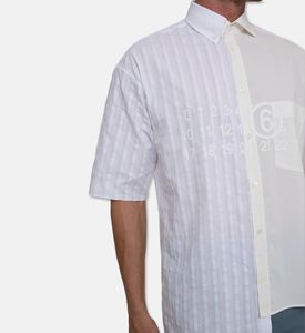 MM6 Stripe-print Button Closure Shirt, Model View