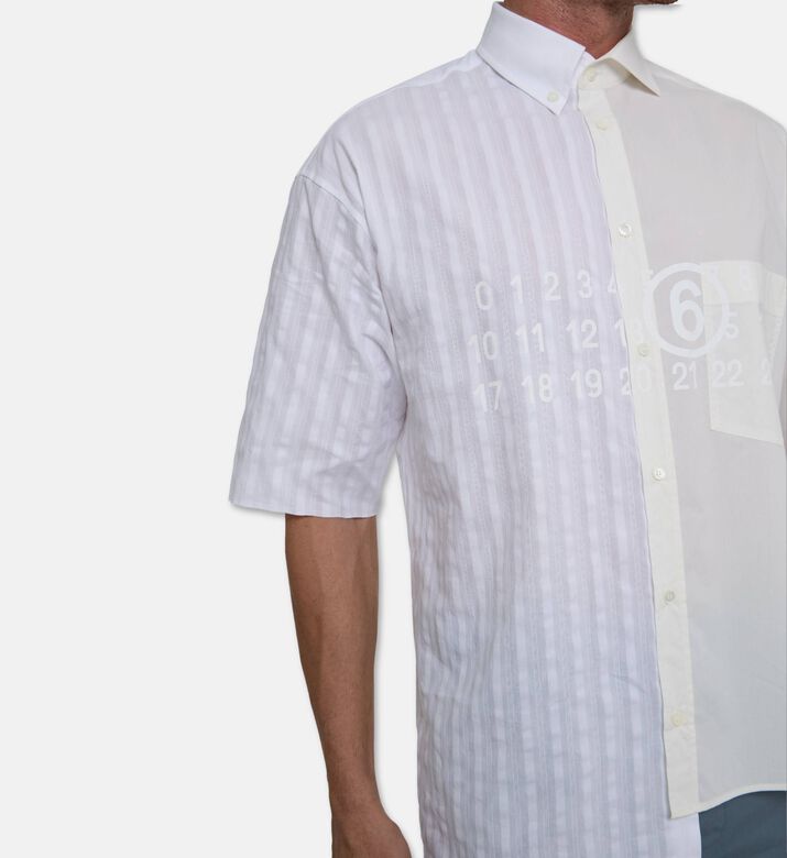 MM6 Stripe-print Button Closure Shirt, Model View