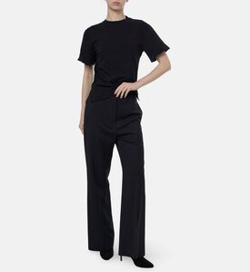 Patou Taffeta Puff Sleeves T-shirt, Black, S, Model View