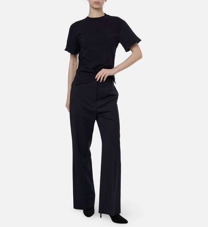 Patou Taffeta Puff Sleeves T-shirt, Black, S, Model View
