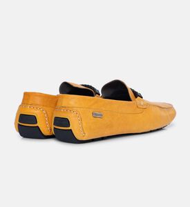 Cognac Leather Slip-on Moccasins