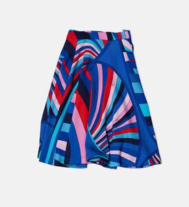 تنورة عالية الخصر بطبعة