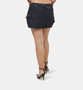 Pull-on Denim Cargo Skirt