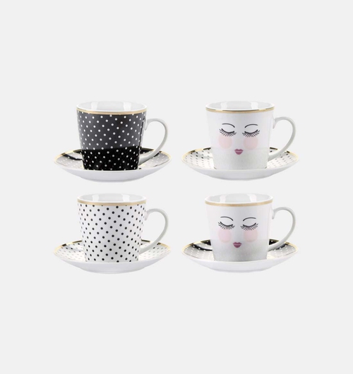Me Eyes-dots Coffee Cups 4-piece Set