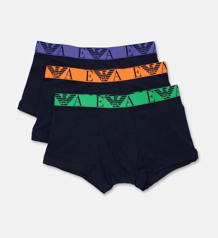 Emporio Armani Logo-waistband Three-pack Boxer Briefs, Multicolor, S, Packshot View