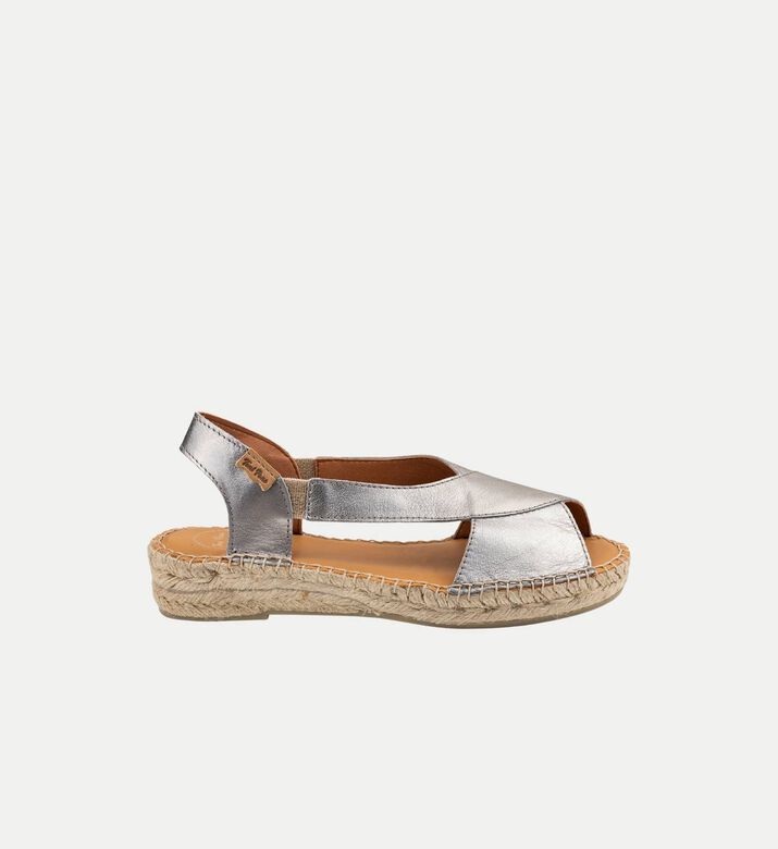 Elda-p Metallic Leather Open-toe Low-wedge Espadrille