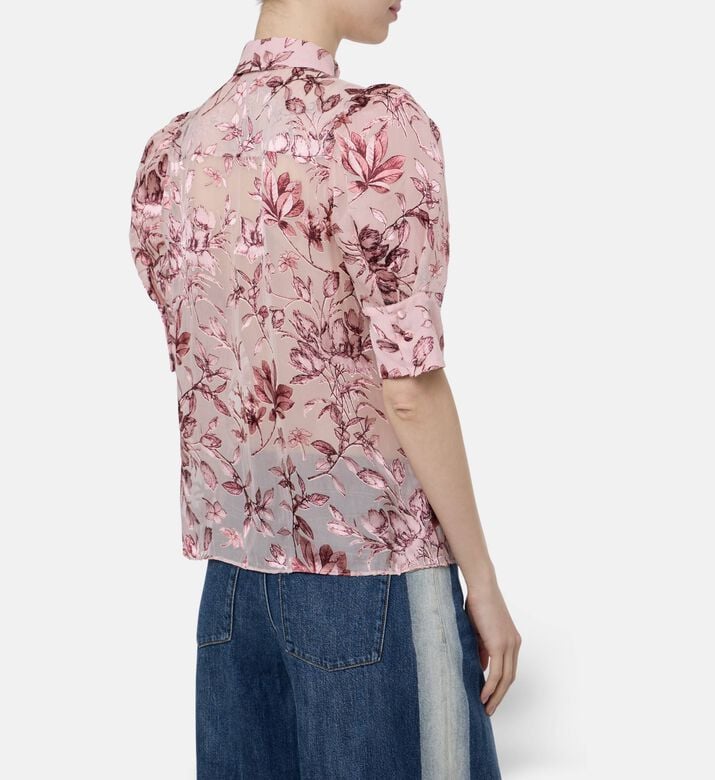 Alice and Olivia Willa Blouson Sleeve Top, Model View