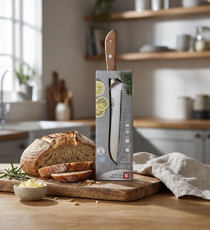 Richardson Scandi Wood Bread Knife, Model View
