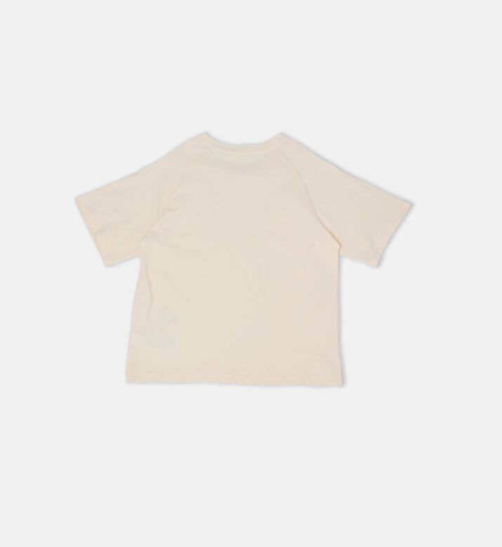 تيشيرت قطن بقصة مربعة ولوغو