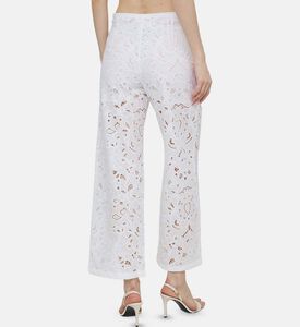 بنطال دانتيل بنقشة عريض الساقين