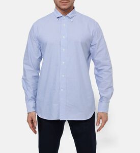 Corneliani Button-down Striped Cotton Shirt, Model View