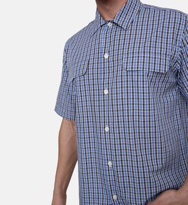 قميص قطني عضوي بنقشة مربعات