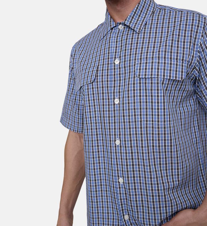 قميص قطني عضوي بنقشة مربعات