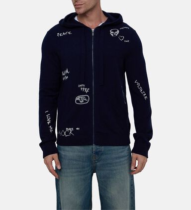 Clash Multi Engraved Zip-up Cardigan