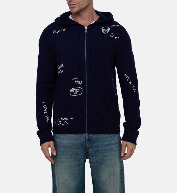 Clash Multi Engraved Zip-up Cardigan
