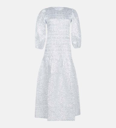Peau D Ane Smocked Midi Dress