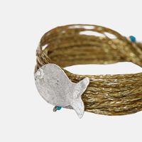 Gold Multiple Tour Fish Wrap Bracelet