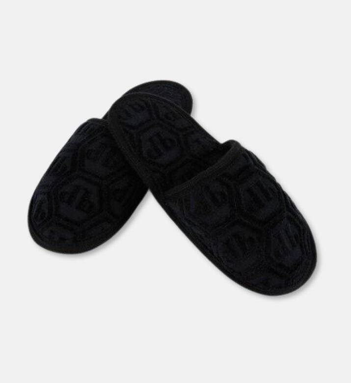 Philip Plein Puffy Slip-on Closed Slipper, Black, S, Packshot View