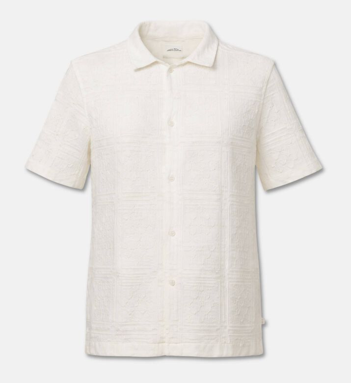 Les Deux Knit Button Closure Short-sleeve Polo, White, M, Packshot View