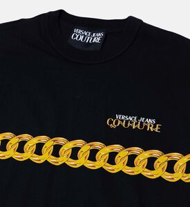 تي شيرت قطني مطبوع بشعار الماركة