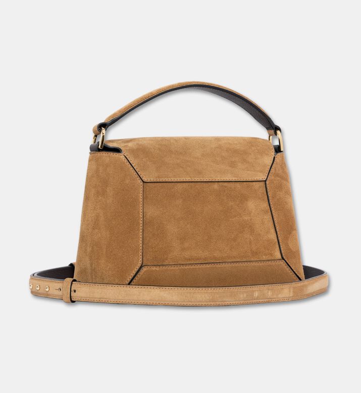 Strathberry Suede Mosaic Top Handle Bag, Brown, Packshot View